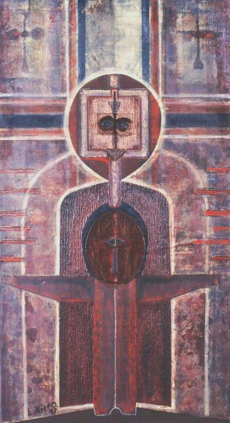 Two figures in Brown - Painting by lez Niepo